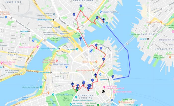 Boston Outdoors Freedom Trail Map