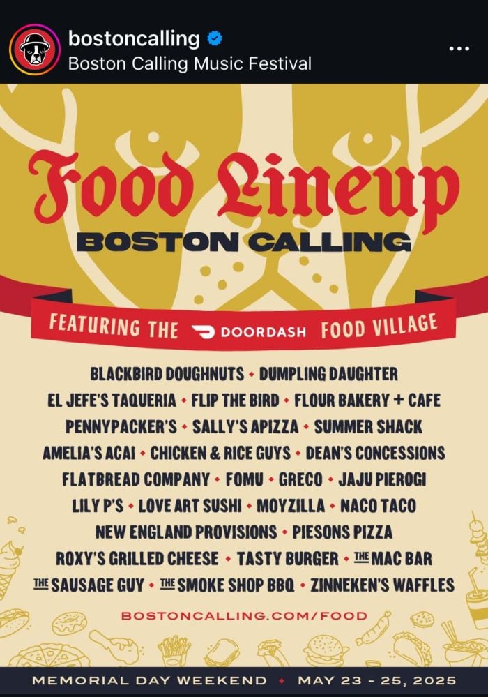 Boston Calling 2025 Food Vendors