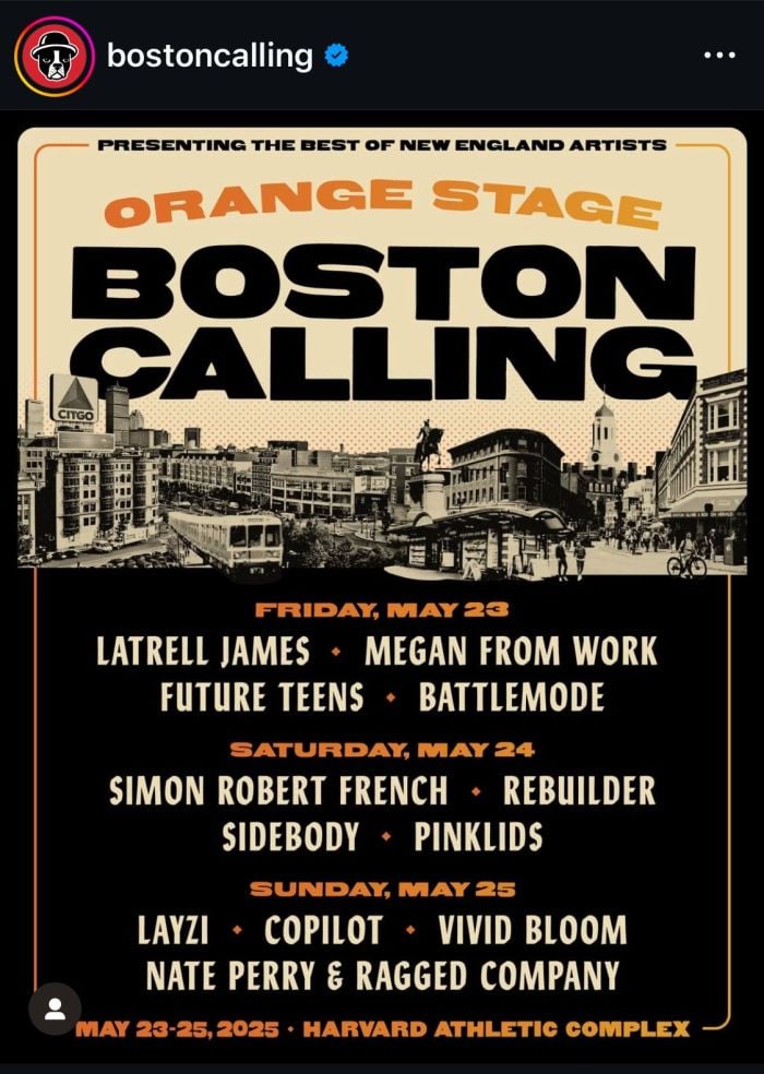 Orange Stage Boston Calling 2025 Lineup