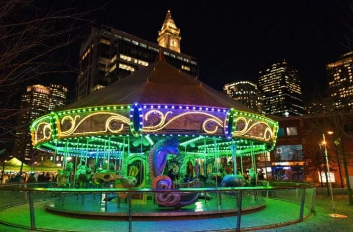 Boston Holiday Lights Greenway Carousel
