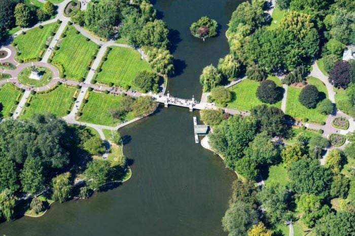 boston public garden aerial